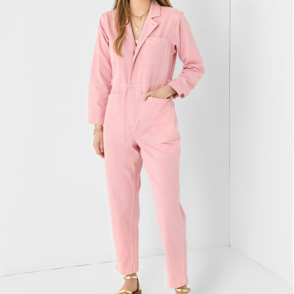ALEX MILL  Women's Standard Zip Jumpsuit - Blush Pink - L